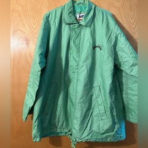 green windbreaker